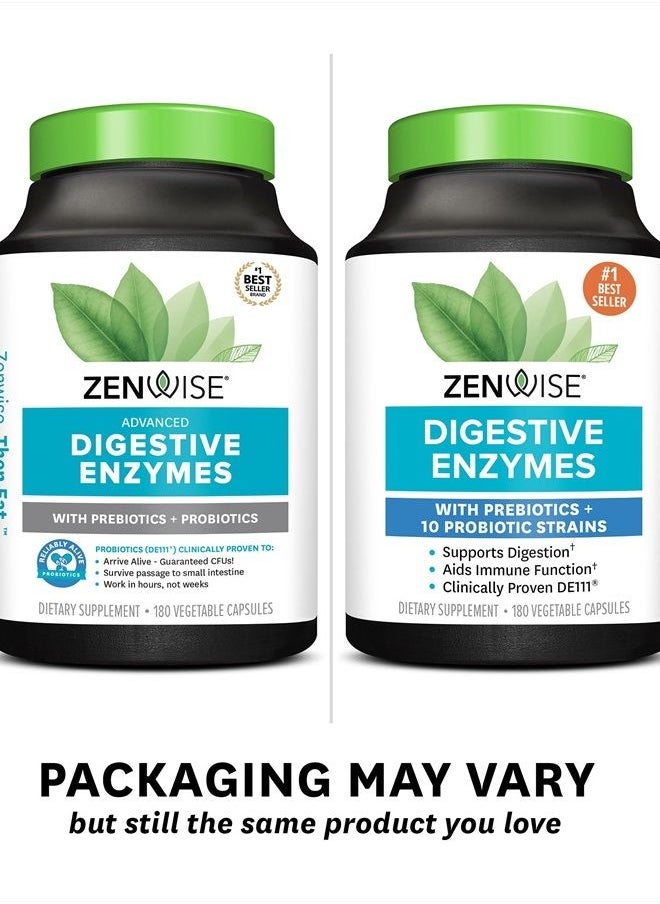 Zenwise Health - Zenwise Digestive Enzymes - Probiotic Multi Enzyme with Probiotics and Prebiotics for Digestive Health and Bloating Relief for Women and Men, Enzymes for Digestion and Gut Health - 180 Count - Image 1