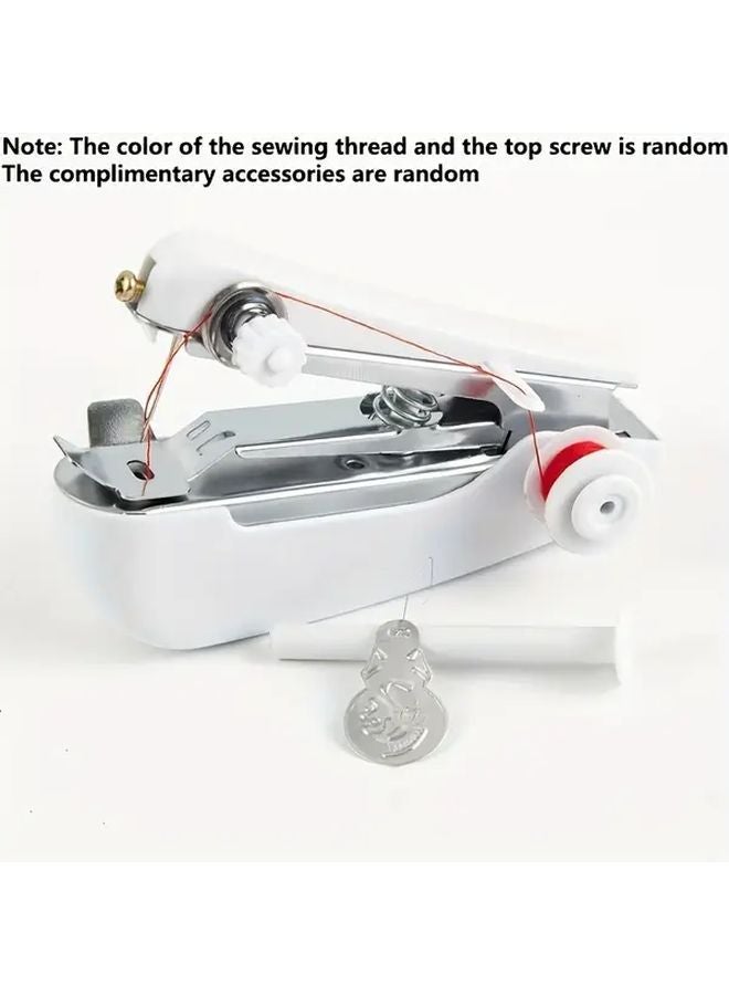 White Portable Manual Sewing Machine Handheld Lightweight for Home Travel DIY Tailoring No Electricity Needed - Image 4