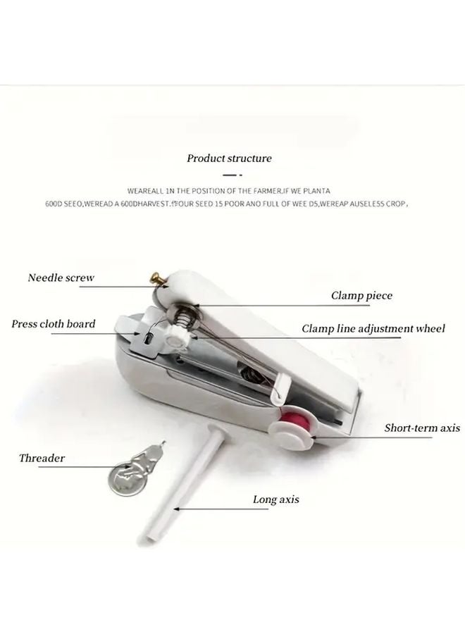 White Portable Manual Sewing Machine Handheld Lightweight for Home Travel DIY Tailoring No Electricity Needed - Image 5