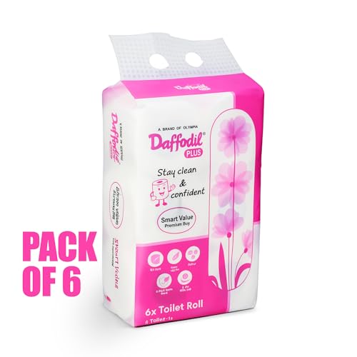DAFFODIL 2Ply Toilet Paper Tissue – 6 Packs (220 Pulls/Roll, 1320 Pulls Total, 2640 Sheets) UltraSoft Toilet Paper Roll, Strong and Long Lasting for Home or Office Use, - Image 2