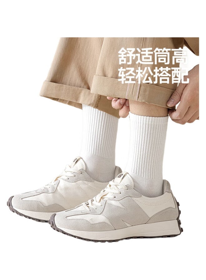 COTTON Autumn And Winter New Men'S Long Socks [100% Pure Cotton 7A Antibacterial And Odor-Resistant] Black And White Long Socks 5 Pairs - Image 2