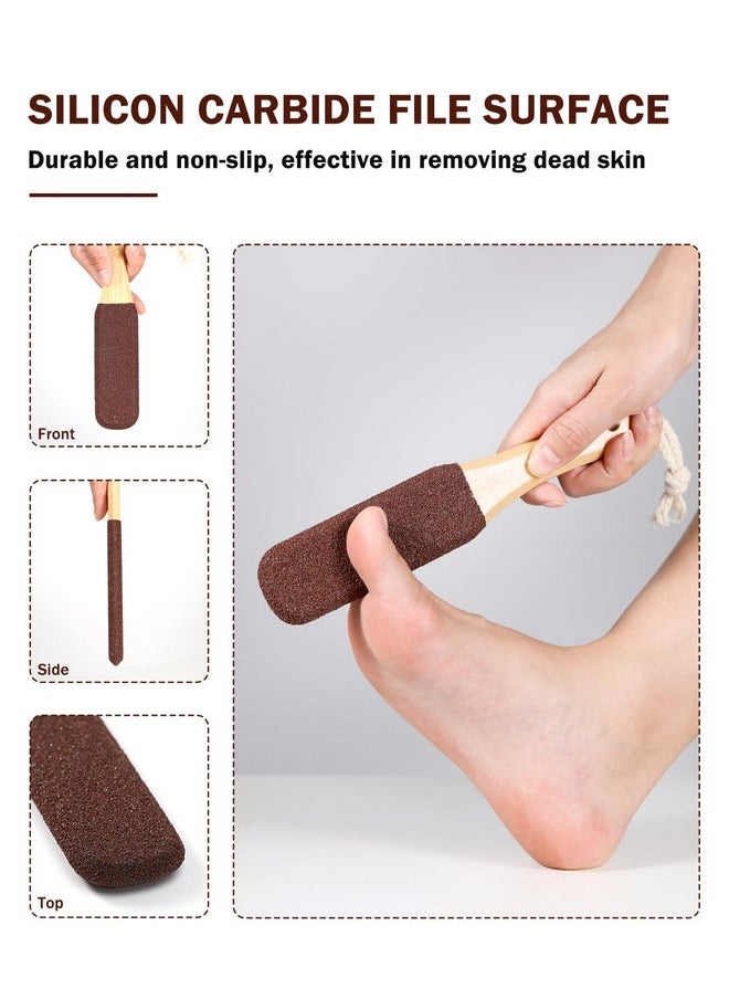 BEZOX Foot Pumice Stone Pedicure File(1 Pcs) Ergonomic Wooden Handle Foot File Callus Remover For Smoother Feet And Hands Foot Scrubber Heel Sander And Dead Skin Scraper Brown  - Image 4