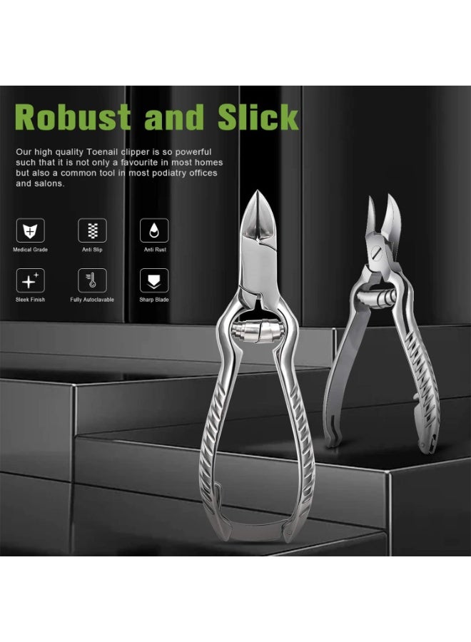 Heavy Duty Nail Clippers – Toe Nail Clipper for Thick & Ingrown Nails – Stainless Steel Toe Nail Cutter for Men, Women, Seniors - Image 2