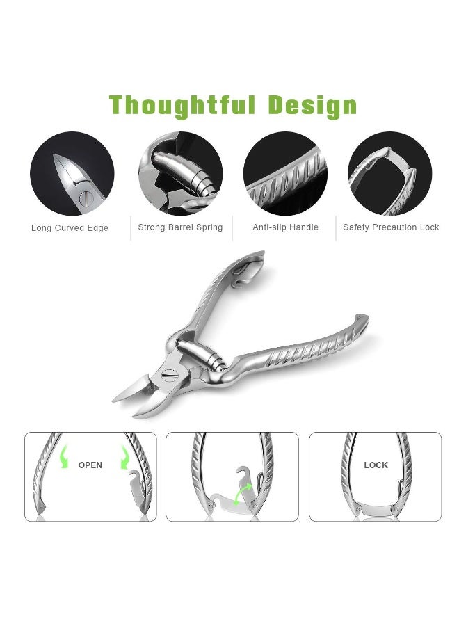 Heavy Duty Nail Clippers – Toe Nail Clipper for Thick & Ingrown Nails – Stainless Steel Toe Nail Cutter for Men, Women, Seniors - Image 3