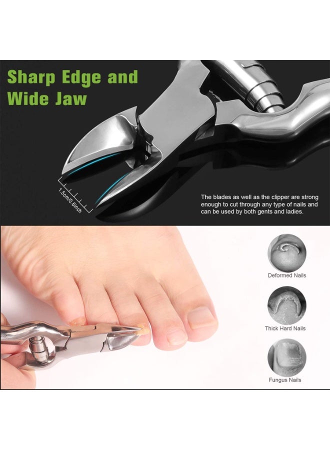 Heavy Duty Nail Clippers – Toe Nail Clipper for Thick & Ingrown Nails – Stainless Steel Toe Nail Cutter for Men, Women, Seniors - Image 4