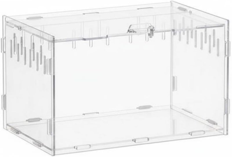 Transparent Reptile Enclosure Through Quality Clear Reptile Habitat Secure Latch Clear Acrylic Terrarium for Arachnid Enthusiasts, 25-15-15 - Image 1