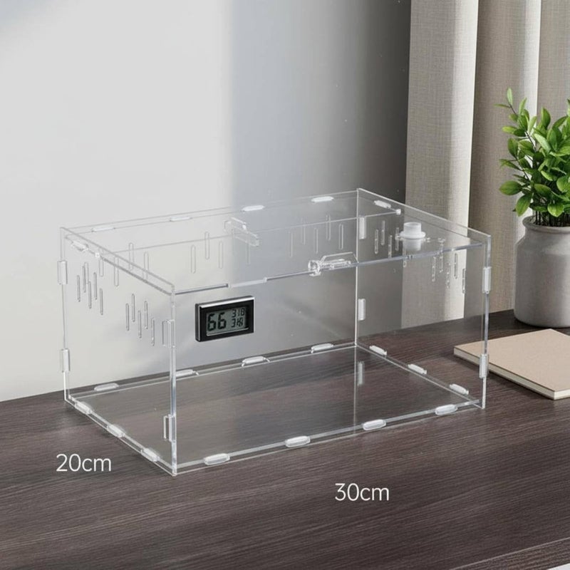 Transparent Reptile Enclosure Through Quality Clear Reptile Habitat Secure Latch Clear Acrylic Terrarium for Arachnid Enthusiasts, 25-15-15 - Image 2