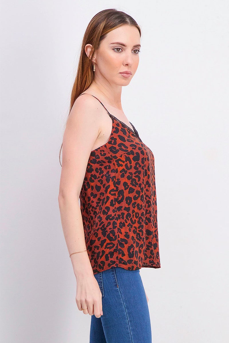 MANGO Women Leopard Print Top, Multicolor - Image 4