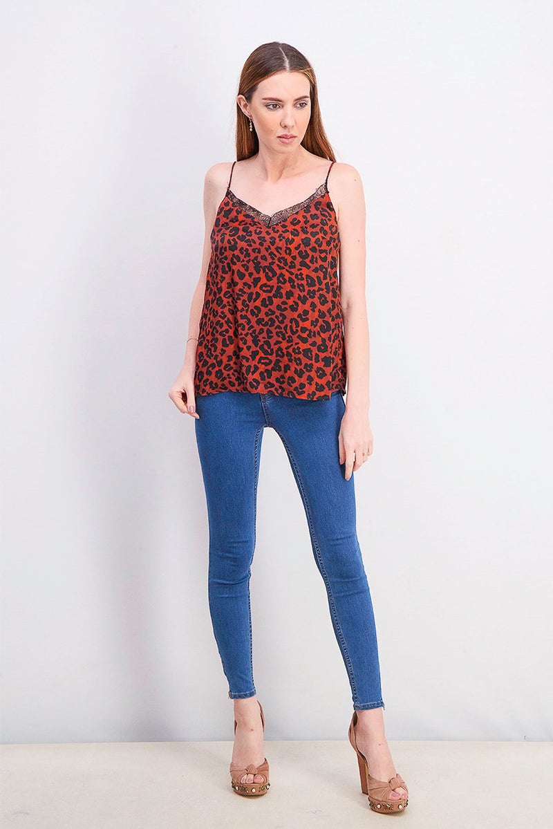 MANGO Women Leopard Print Top, Multicolor - Image 2