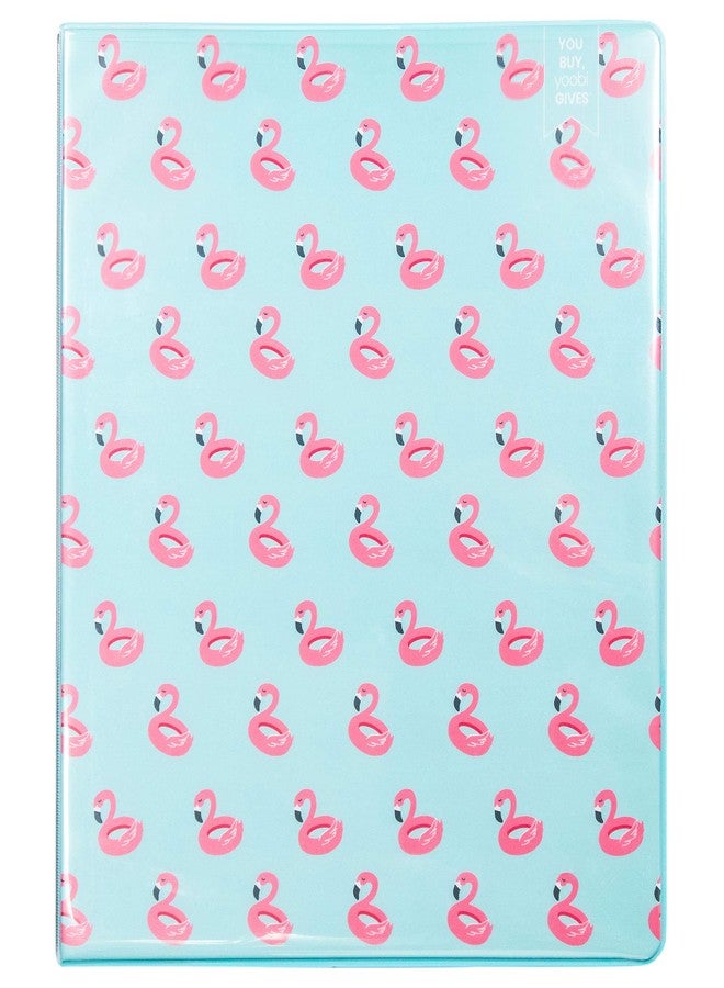 Yoobi | 1 Inch Binder - Blue Flamingo | Holds Up to 275 Sheets | 3 D-Ring Binder | 2 Interior Pockets | PVC Free | 11.5â€ x 1â€ x 10.5â€ - Image 1