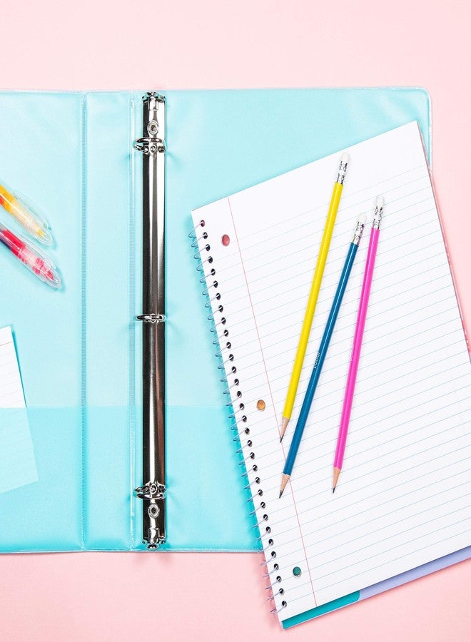 Yoobi | 1 Inch Binder - Blue Flamingo | Holds Up to 275 Sheets | 3 D-Ring Binder | 2 Interior Pockets | PVC Free | 11.5â€ x 1â€ x 10.5â€ - Image 4