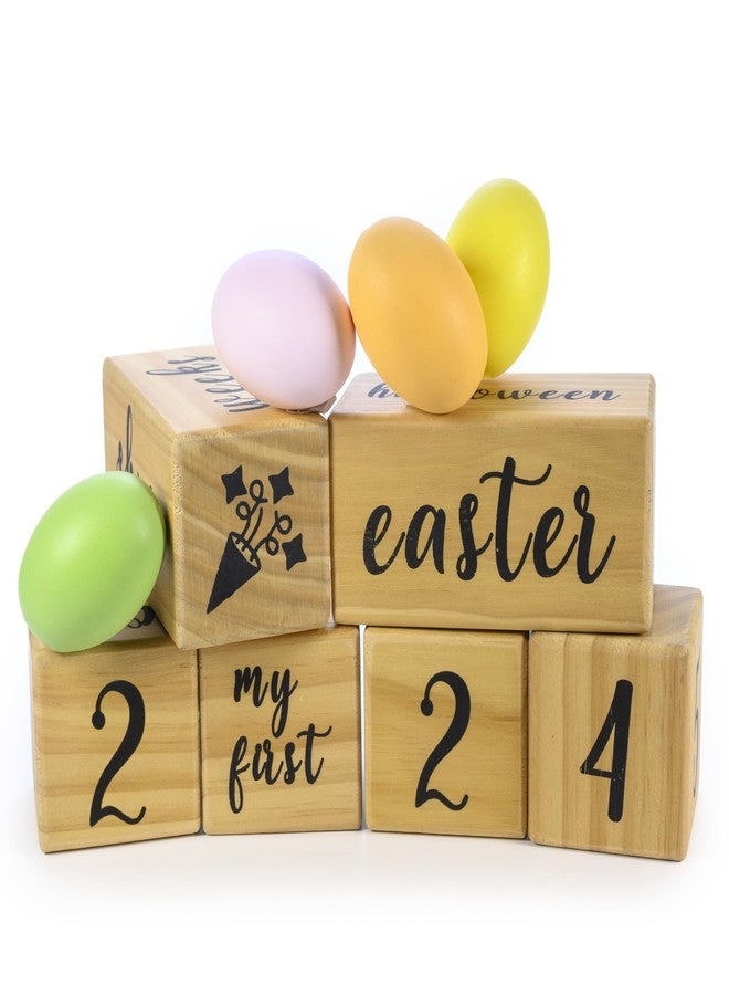 MAINEVENT Baby Monthly Milestone Blocks Complete Set, Milestone Blocks for Baby Girl, Gifts for New Moms, Newborn Photography Props - Image 1