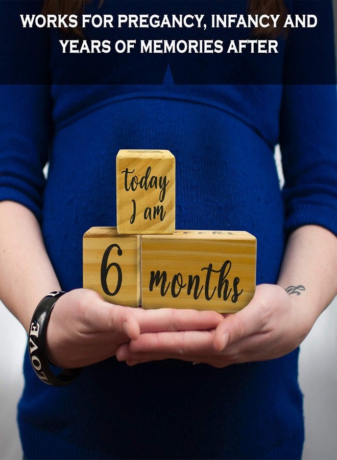 MAINEVENT Baby Monthly Milestone Blocks Complete Set, Milestone Blocks for Baby Girl, Gifts for New Moms, Newborn Photography Props - Image 4