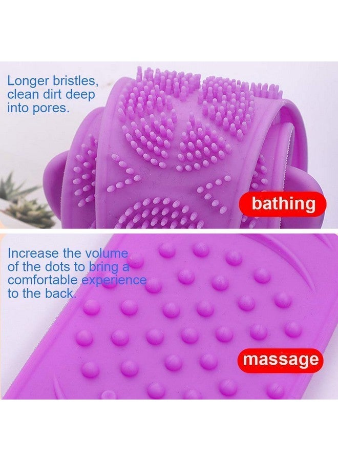 AUZENO Silicone Body Scrubber Belt, Double Side Shower Exfoliating Belt Removes Bath Towel, Double Chopping Belt Scrubber Washer for Bath - Image 4