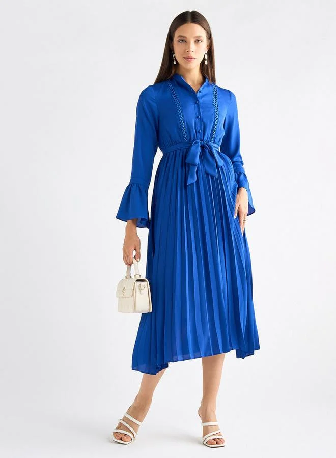 Splash FAV Pleated Long Sleeve Dress