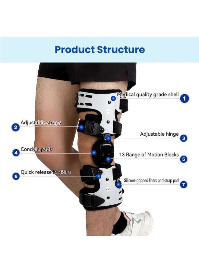 نينكا - دعامة ركبة مفصلية تقويمية قابلة للتعديل لدعم الرباط الصليبي الأمامي والرباط الجانبي الإنسي والرباط الصليبي الخلفي (الجانب الأيمن) - Image 5