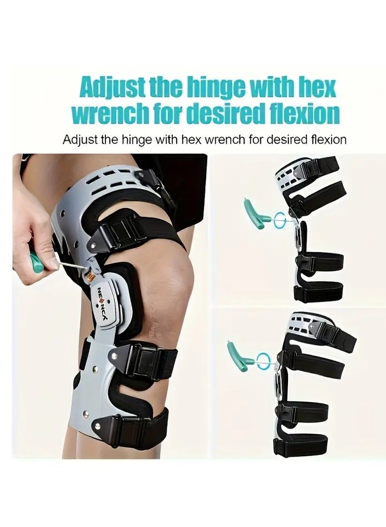 نينكا - دعامة ركبة مفصلية تقويمية قابلة للتعديل لدعم الرباط الصليبي الأمامي والرباط الجانبي الإنسي والرباط الصليبي الخلفي (الجانب الأيمن) - Image 4