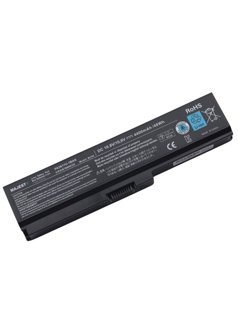 Majesty - PA3817- Laptop Battery Compatible with Toshiba Satellite L755, C655, M645, L750P, L600, L675, L675D, L700, L745, L750D, L755D, M640, P745; PA3818U-1BRS, PA3818U-1BRS, PAS 3819U-1BRS. - Image 1
