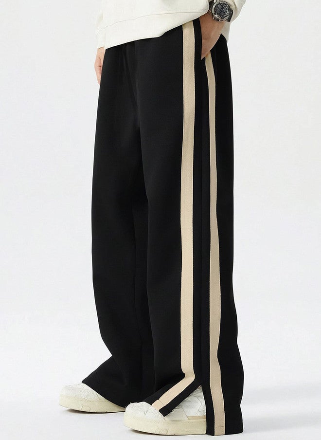 Maniac Men Colorblocked Side Tap Cotton Baggy-Fit Track Pants - Image 1