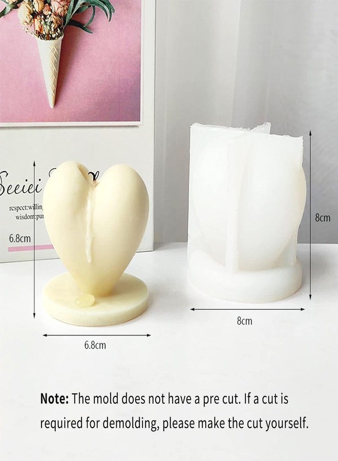 ZAKVOOR Heart Shape Candle Mold with Base Valentine's Day Resin Casting Silicone Mold for DIY Aromatherapy Candles Wax Plaster Polymer Clay Decoration - Image 2