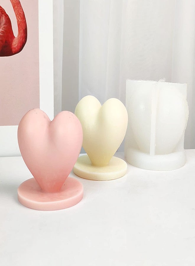 ZAKVOOR Heart Shape Candle Mold with Base Valentine's Day Resin Casting Silicone Mold for DIY Aromatherapy Candles Wax Plaster Polymer Clay Decoration - Image 4