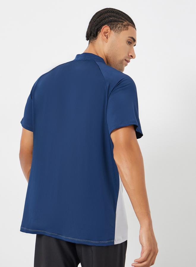 Styli Active Men Navy Blue Raglan Sleeve Athleisure T-Shirt - Image 4