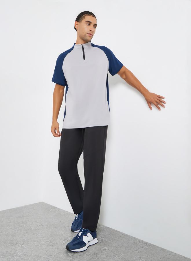 Styli Active Men Navy Blue Raglan Sleeve Athleisure T-Shirt - Image 2
