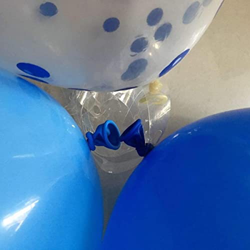 LAZYBEEE Royal Blue and Baby Blue Balloons 12 inch Premium Latex Confetti Balloon & Ribbon - Blue Party Decorations Supplies (Blue) - Image 4