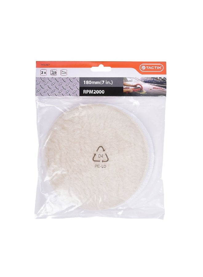 Tactix 2-Piece Velcro Polishing Caps 180 mm 446867  - Image 1