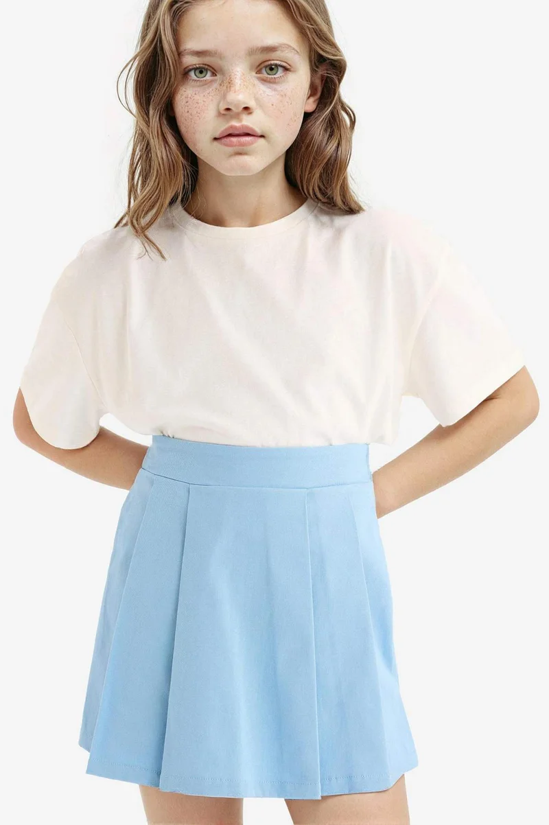 ديفاكتو Girl Gabardine Pleated Skort