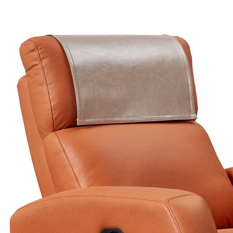 Hittun Non Slip Recliner Headrest Protector Washable Faux Leather Headrest Covers for Recliner Chair Waterproof Couch Head Rest Covers for SofaFurnitureOffice ChairTheater Seat Taupe
