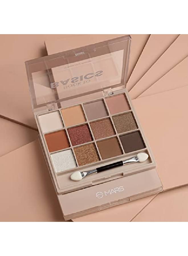 Mars مجموعة ظلال العيون باك تو بيسيكس 12 لونًا، 24 جرامًا (اللون 02) - Image 5