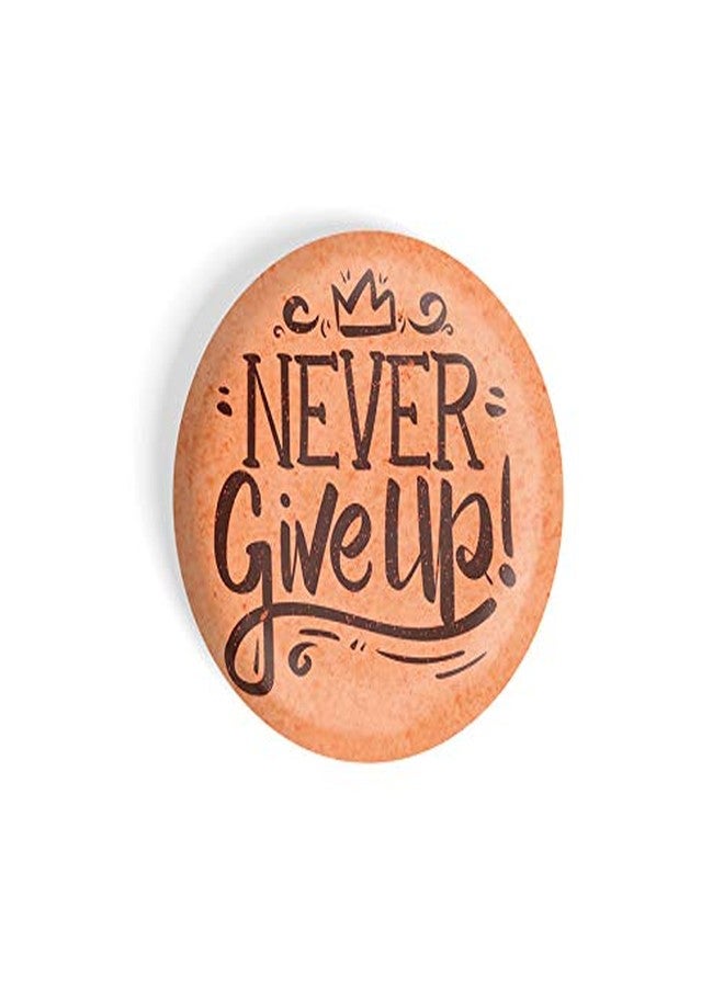 dhcrafts Orange Color Pin Badge Never Give Up D2 Glossy Finish Design Pack of 1 - Image 3