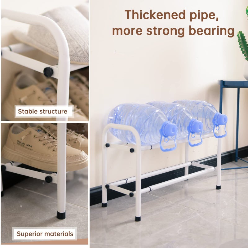 Gonfoam 2-Tier Expandable Shoe Rack,Adjustable Shoe Shelf Storage Organizer Heavy Duty Metal Free Standing Shoe Rack for Entryway Closet Doorway (White) - Image 5