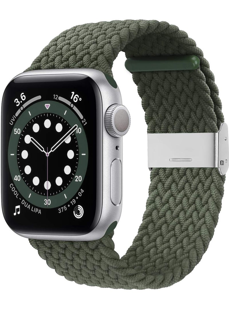 Generic - Adjustable Braided Solo Loop Stretchable Elastics Sport for iWatch Ultra Compatible with Apple iWatch Bands 49/42/44/45mm Women Men - Image 1