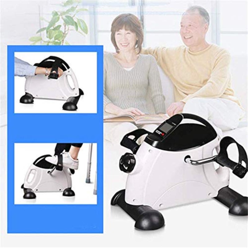 Under Desk Bike Pedal Exerciser, Mini Cycle Exercise Bike for Leg/Arm Pedder Portable Home Exercise Bike, for Seniors/Office Workout Leg and Arm Exercise-Max Strength - Image 5