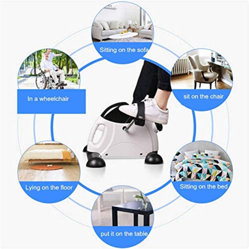 Under Desk Bike Pedal Exerciser, Mini Cycle Exercise Bike for Leg/Arm Pedder Portable Home Exercise Bike, for Seniors/Office Workout Leg and Arm Exercise-Max Strength - Image 3