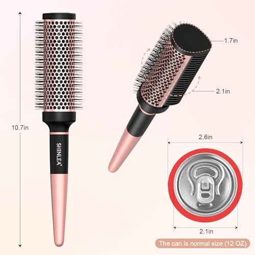 SHINLEA Round Brush for Blow Out Upgraded 2 in 1 Ceramic Round Hair Brush for Blow Drying Styling Straightening Curling Volumizing and Detangling 17 Inch Barrel 21 Inch Bristle - Image 3