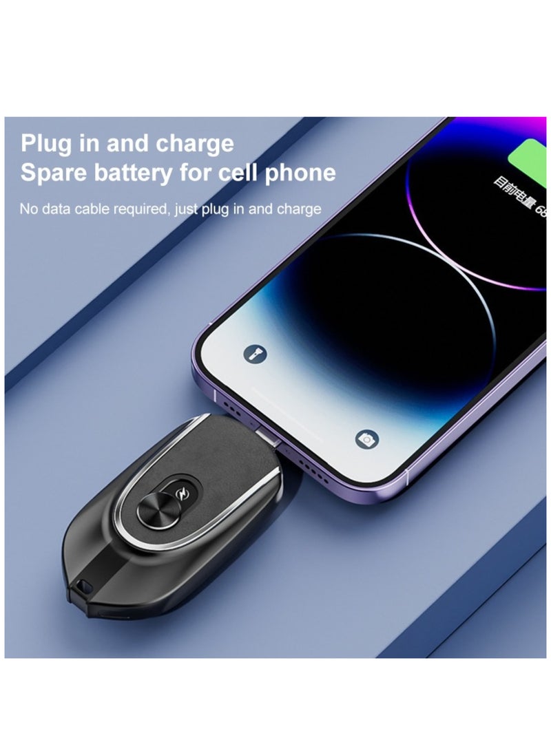 ELTRAZONE Keychain Portable Charger for iPhone, Mini Power Emergency Pod Small Power Bank Battery Pack, Fast Charging Cell Phone BLACK - Image 3