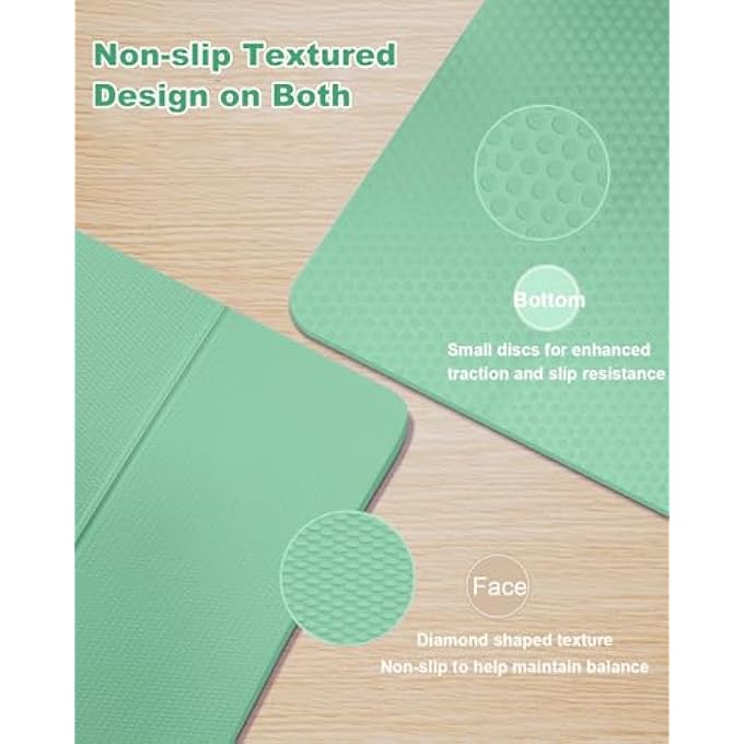Proberos حصيرة يوغا قابلة للطي غير قابلة للانزلاق، بسماكة 6 مم، حصيرة تمارين TPE مع حزام حمل، خفيفة الوزن ومحمولة لليوغا في المنزل، التأمل، التمارين، والسفر 183X61 سم - Image 4