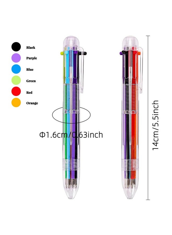JPSOR 28 Pack Multicolor Pen, 0.5Mm 6-In-1 Multicolor Ballpoint Pens, 6 Colors Retractable Ballpoint Pens For Office School Supplies Students Gift - Image 2