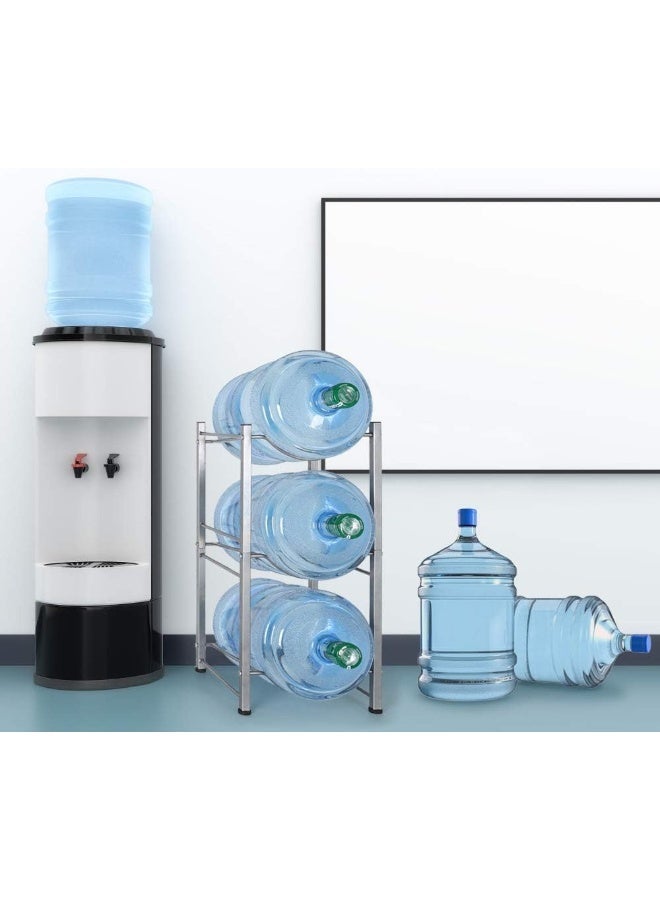 ECVV 3-Tier Storage Rack 5 Gallon Heavy Duty Holder Shelf Cabby Save Space Silver - Image 1