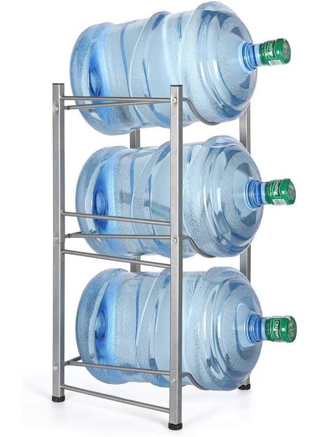 ECVV 3-Tier Storage Rack 5 Gallon Heavy Duty Holder Shelf Cabby Save Space Silver - Image 2