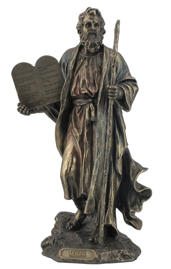 975 Inch Moses Holding The 10 Commandments Cold Cast Bronze Figurine