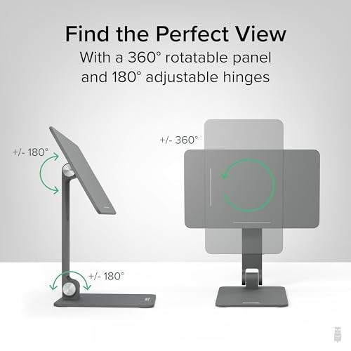 Plugable Magnetic Tablet Holder for iPad Pro 11 (1st/2nd/3rd/4th Gen, M2) iPad Air 10.9/11 (4th/5th Gen, M2), MagSafe Compatible, Portable Foldable 360° Rotating Stand (AMS-STAND11) - Image 4