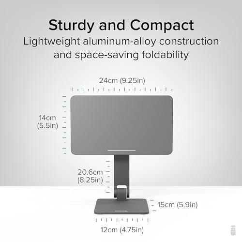 Plugable Magnetic Tablet Holder for iPad Pro 11 (1st/2nd/3rd/4th Gen, M2) iPad Air 10.9/11 (4th/5th Gen, M2), MagSafe Compatible, Portable Foldable 360° Rotating Stand (AMS-STAND11) - Image 5