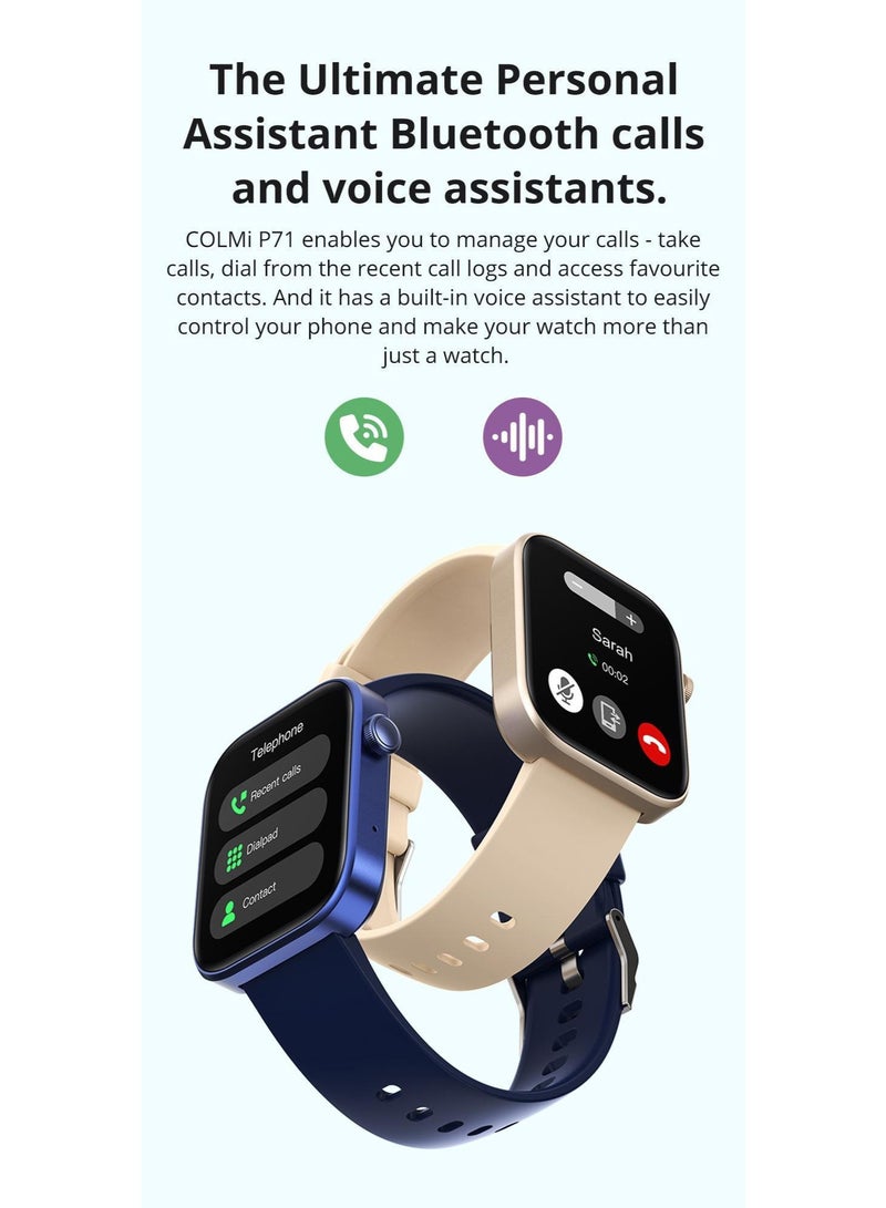COLMI P71 Smart Watch - Sports Heart Rate Monitor, Step Counter, IP67 Water Resistant, Full Screen, Magnetic Attachment Smart Watch - Image 2