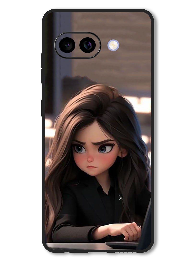 Theodor Case Compatible with Google Pixel 9A Protection Shockproof Bumper Cover Angry Girl - Image 1