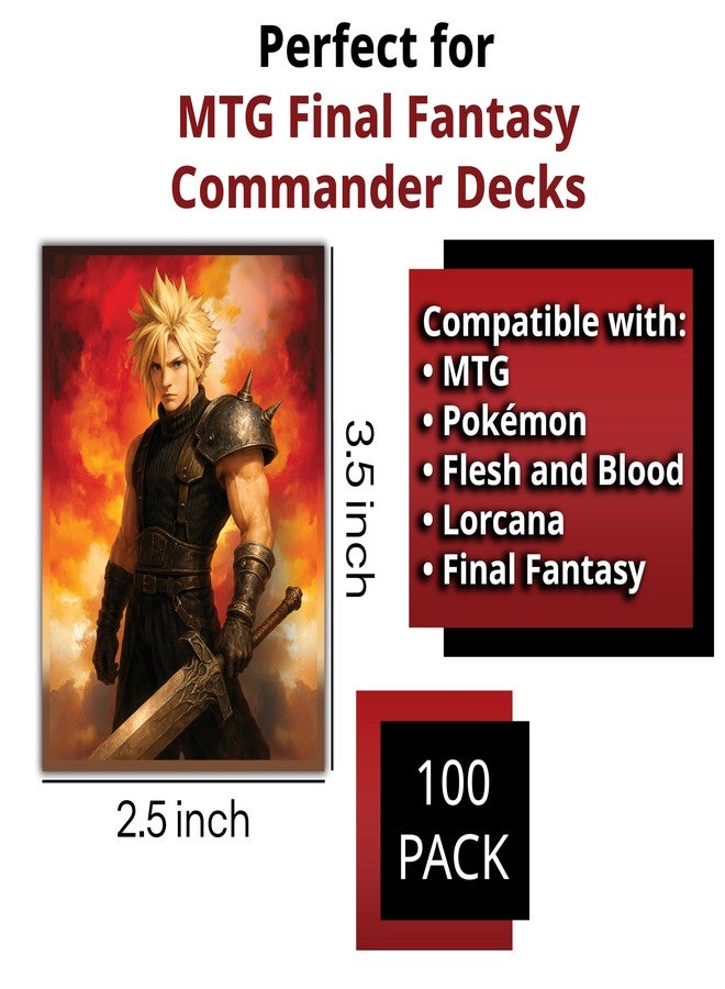 Digital Sorcery Studio Anime Mercenary Soldier Card Sleeves 102 Pack - Compatible with MTG & TCGs - Perfect for Cloud Final Fantasy Commander Decks - Premium Card Game Sleeves for Magic - Image 5