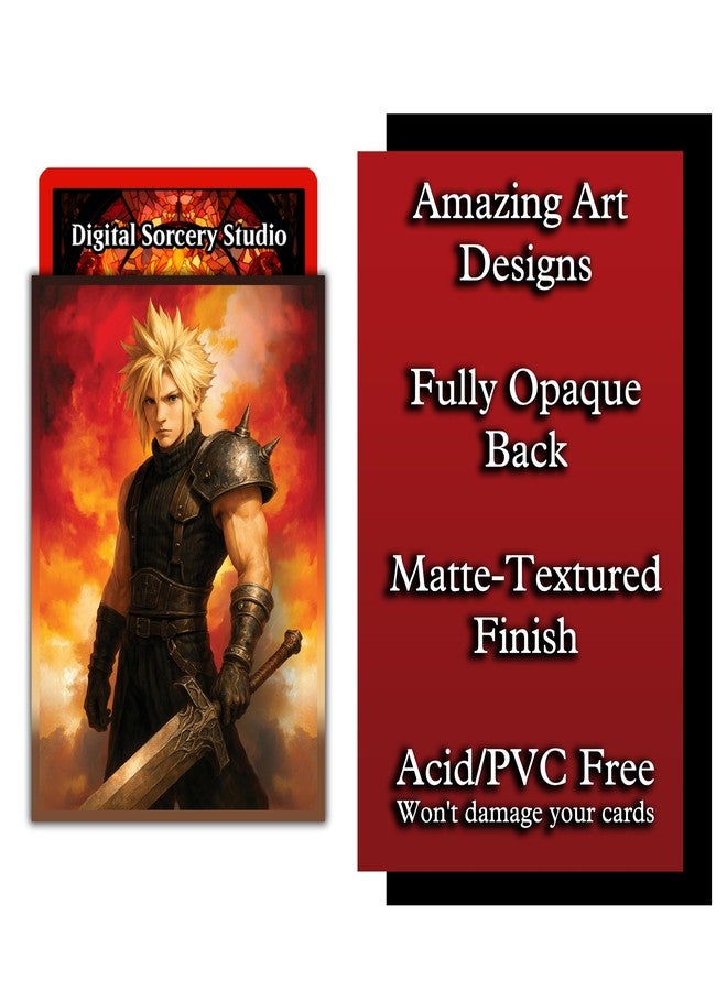 Digital Sorcery Studio Anime Mercenary Soldier Card Sleeves 102 Pack - Compatible with MTG & TCGs - Perfect for Cloud Final Fantasy Commander Decks - Premium Card Game Sleeves for Magic - Image 4